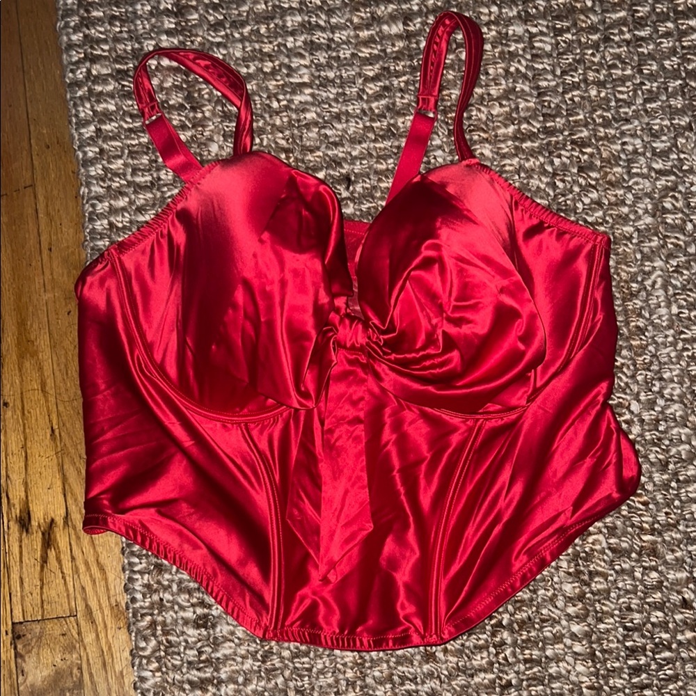 Adore Me Vibrant Red Satin Top
